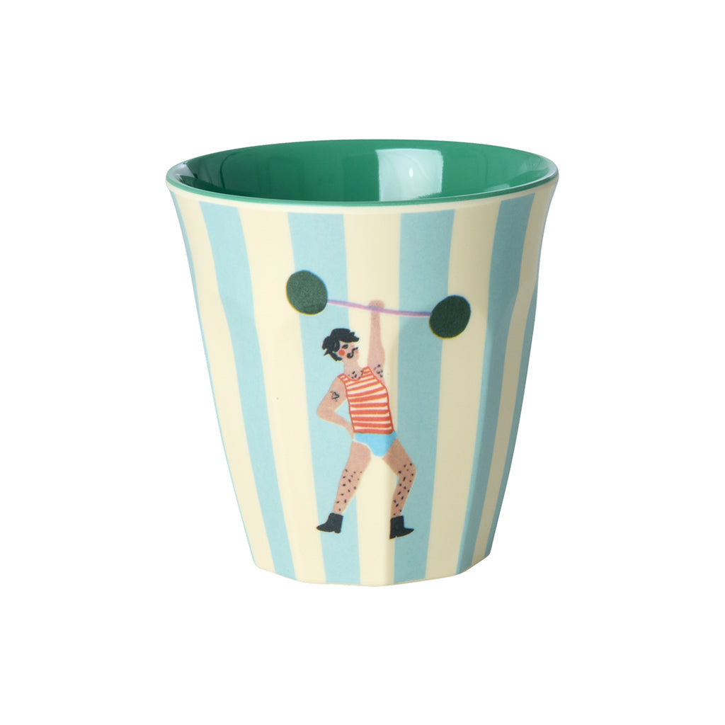Rice Melamine Cups, Fun Fair Print, 6-Pack, Small - Mint