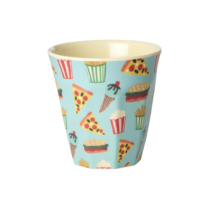 Rice Melamine Cups, Fun Fair Print, 6-Pack, Small - Mint