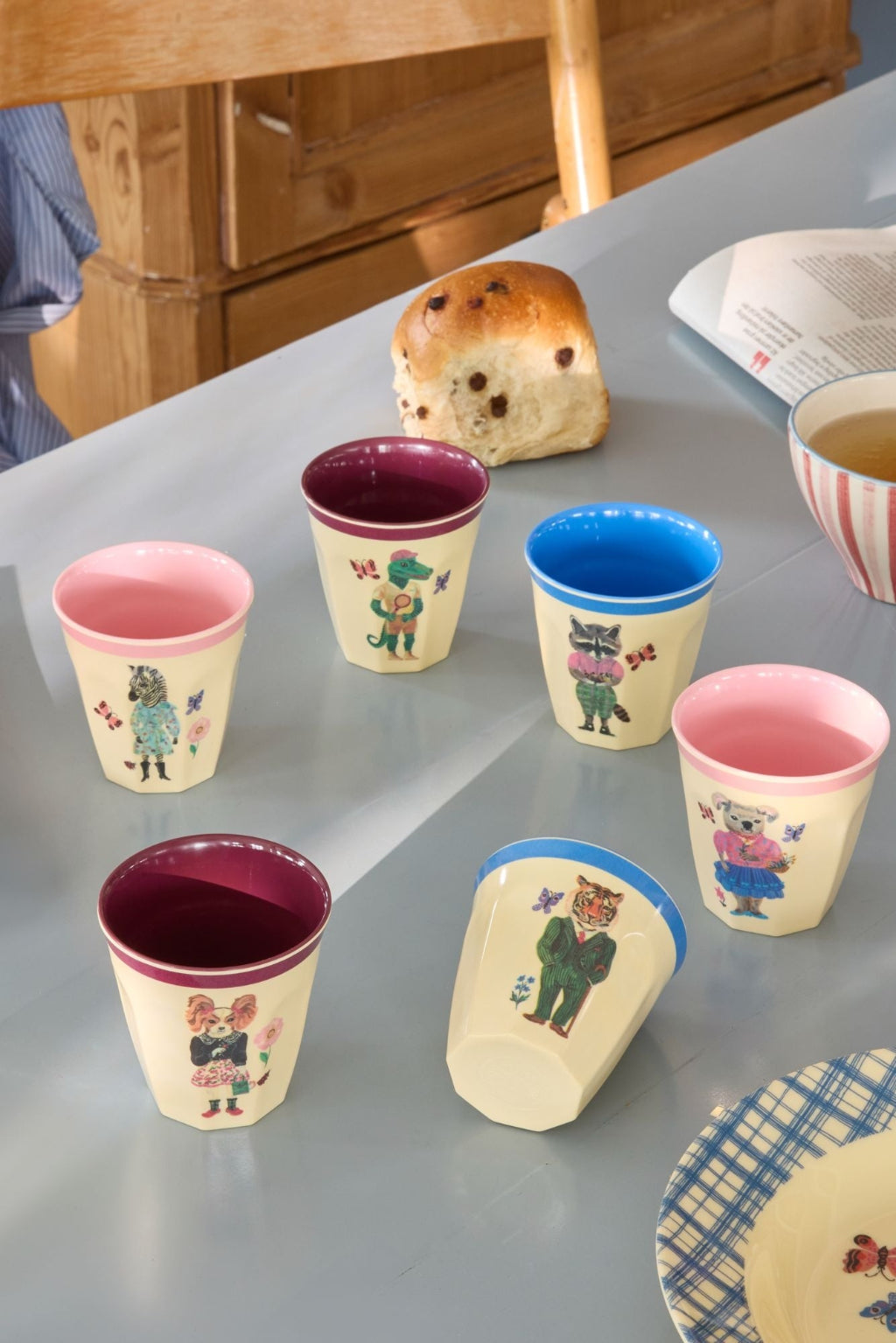 Rice Melamine Cups, Multicoloured, Nathalie Lété Print, 6-Pack - Small