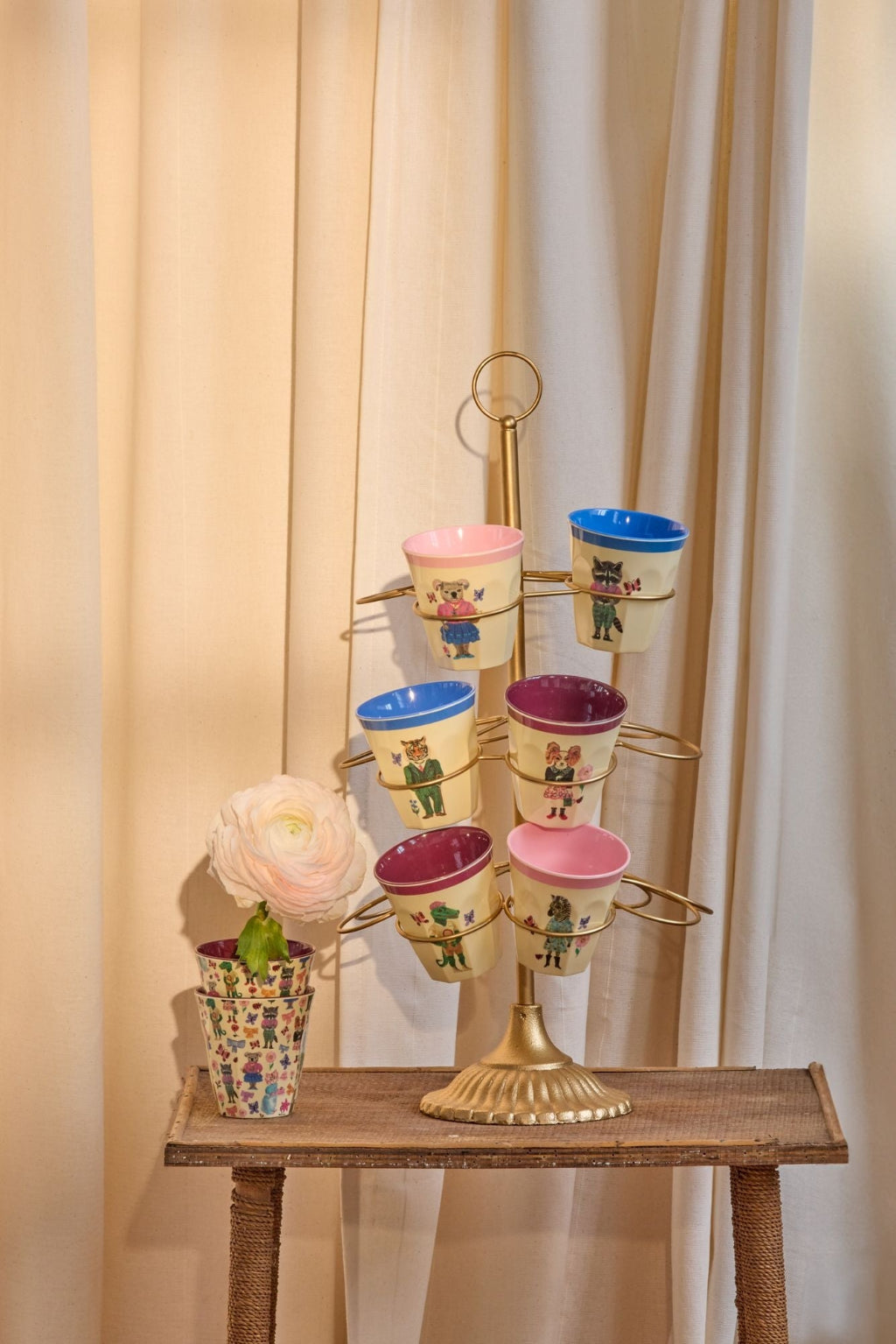 Rice Melamine Cup, Tall, Bordeaux - Nathalie Lété Print