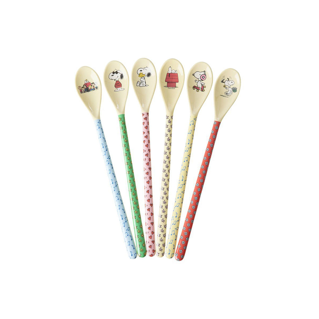 Rice melamin latte ske, Snoopy, 6 stk - 19 cm