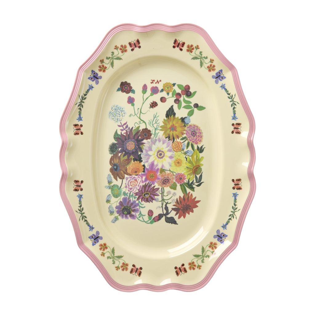 Rice Melamine, Small Vintage Serving Tray, Pink – Nathalie Lété Print