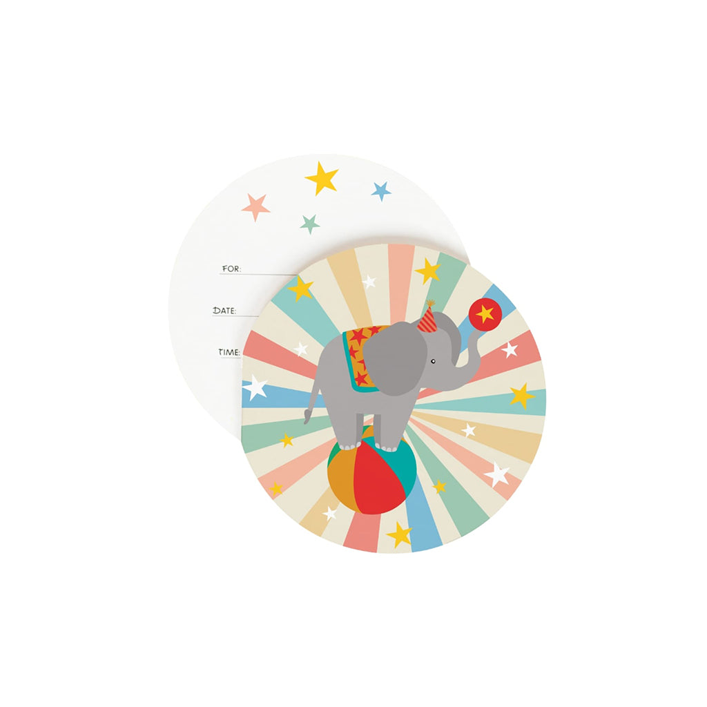My Little Day Round Invitations, Set of 8 - Circus Theme