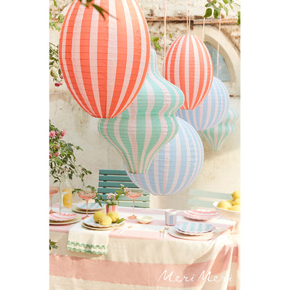 Meri Meri Paper Lanterns, Stripy Design, Set of 3 - WITHOUT LIGHT SOURCE