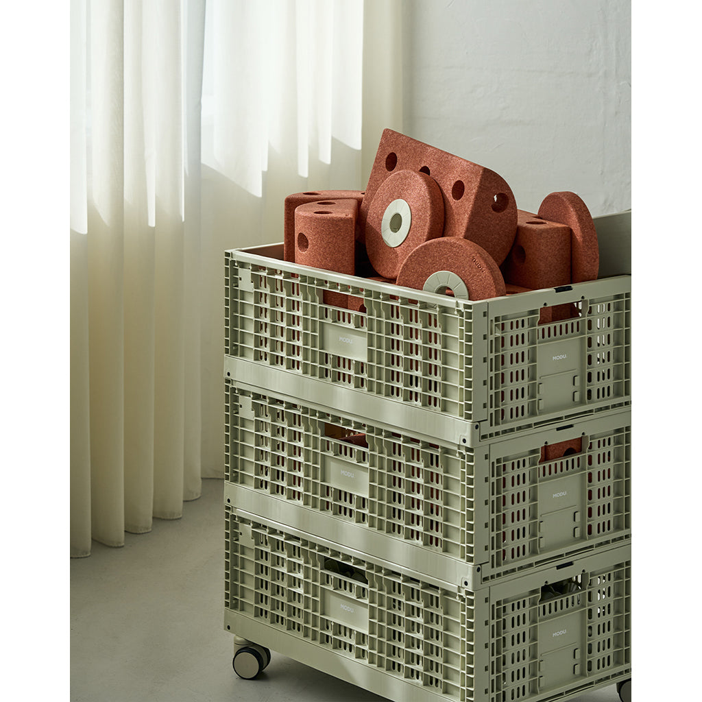 Modu Storage Box, Extra Large Foldable/Stackable Box - Dusty Green