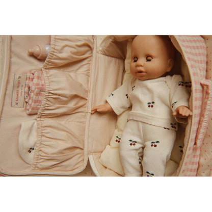 Konges Sløjd Baby Doll with Suitcase and Accessories – Pink Check