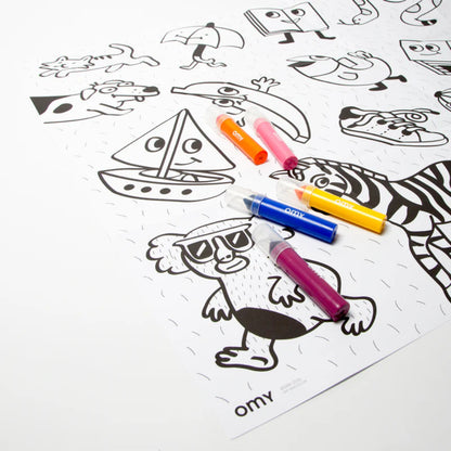 Omy Giant Coloring Poster, My First Art Poster, 100 x 70 cm - From 18 Months
