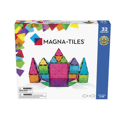 Magna-Tiles Clear Colors, Magnetic Building Set with 32 Pieces
