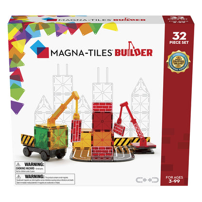 Magna-Tiles Builder, Magnetic Building Set with 32 Pieces