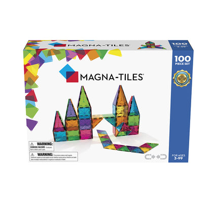 Magna-Tiles Clear Colors, Magnetic Building Set with 100 Pieces