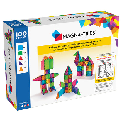 Magna-Tiles Clear Colors, Magnetic Building Set with 100 Pieces