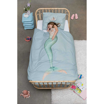 Snurk Adult Bedding, Organic - Mermaid Aqua