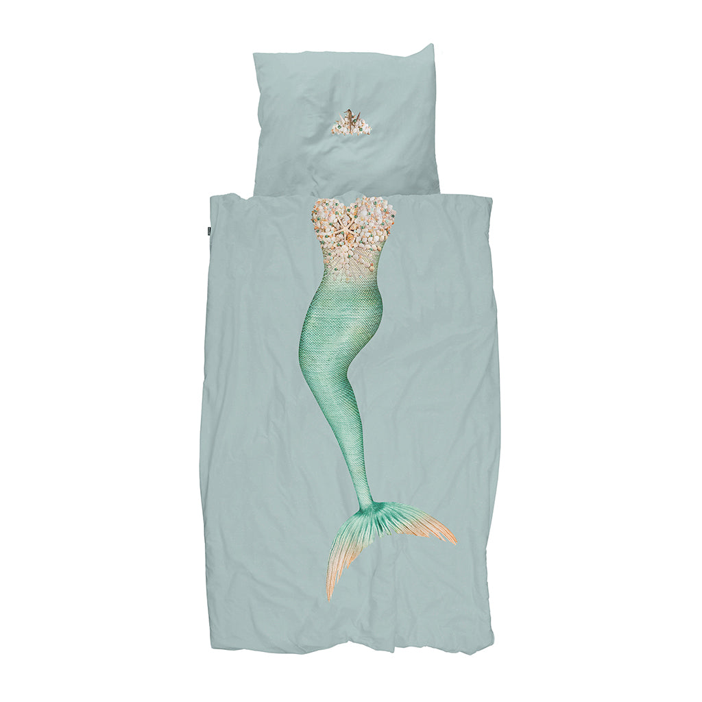 Snurk Adult Bedding, Organic - Mermaid Aqua