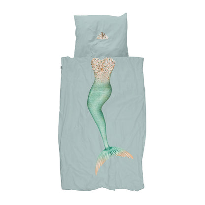 Snurk Adult Bedding, Organic - Mermaid Aqua