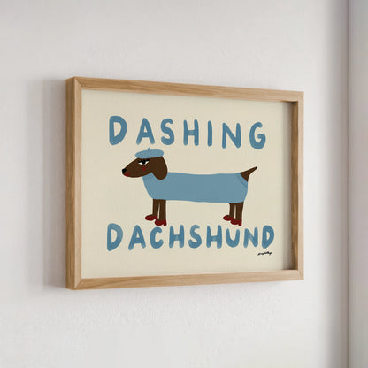 Nephthys Illustrated Art Print, Dashing Dachshund – A4
