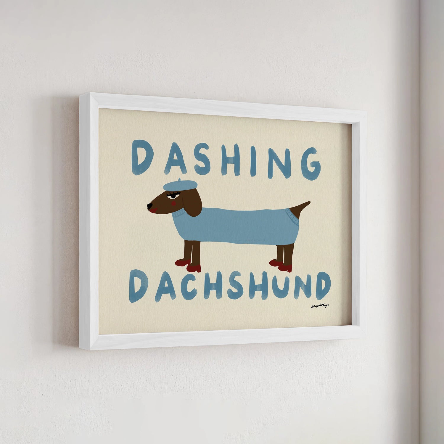 Nephthys Illustrated Art Print, Dashing Dachshund – A4