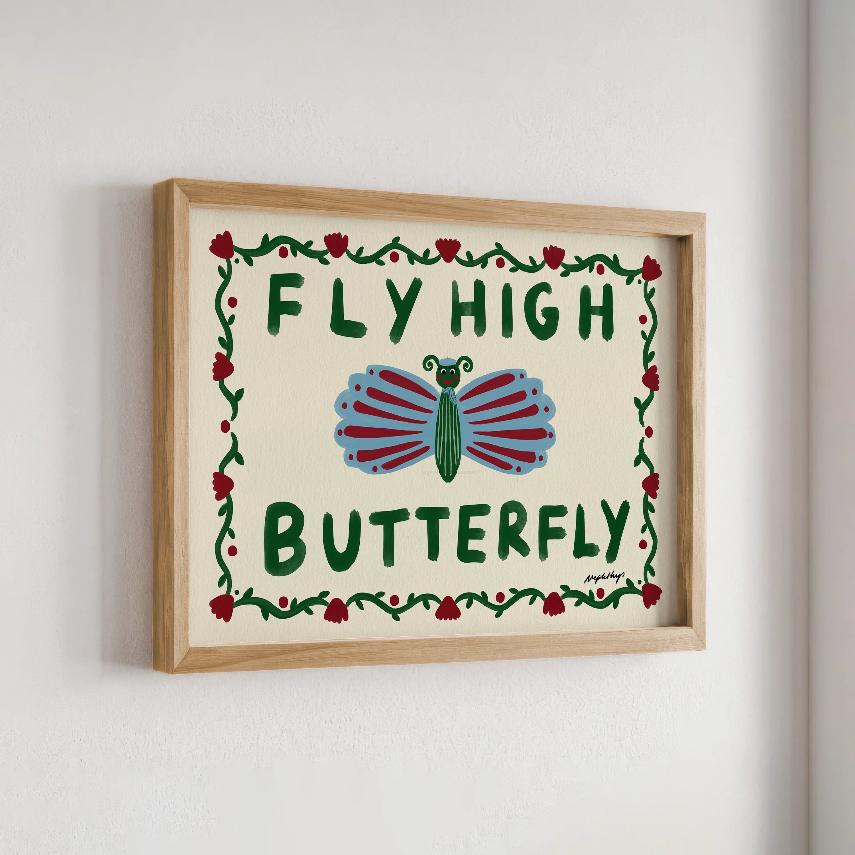 Nephthys Illustrated Poster, Fly High Butterfly - A4