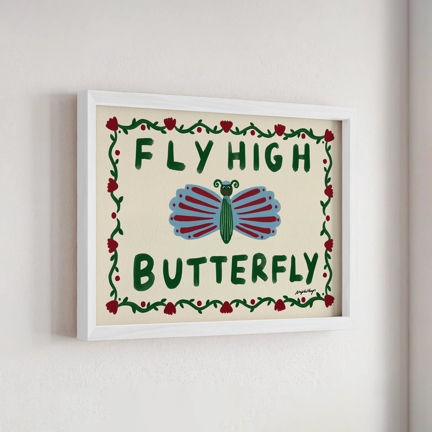 Nephthys Illustrated Poster, Fly High Butterfly - A4