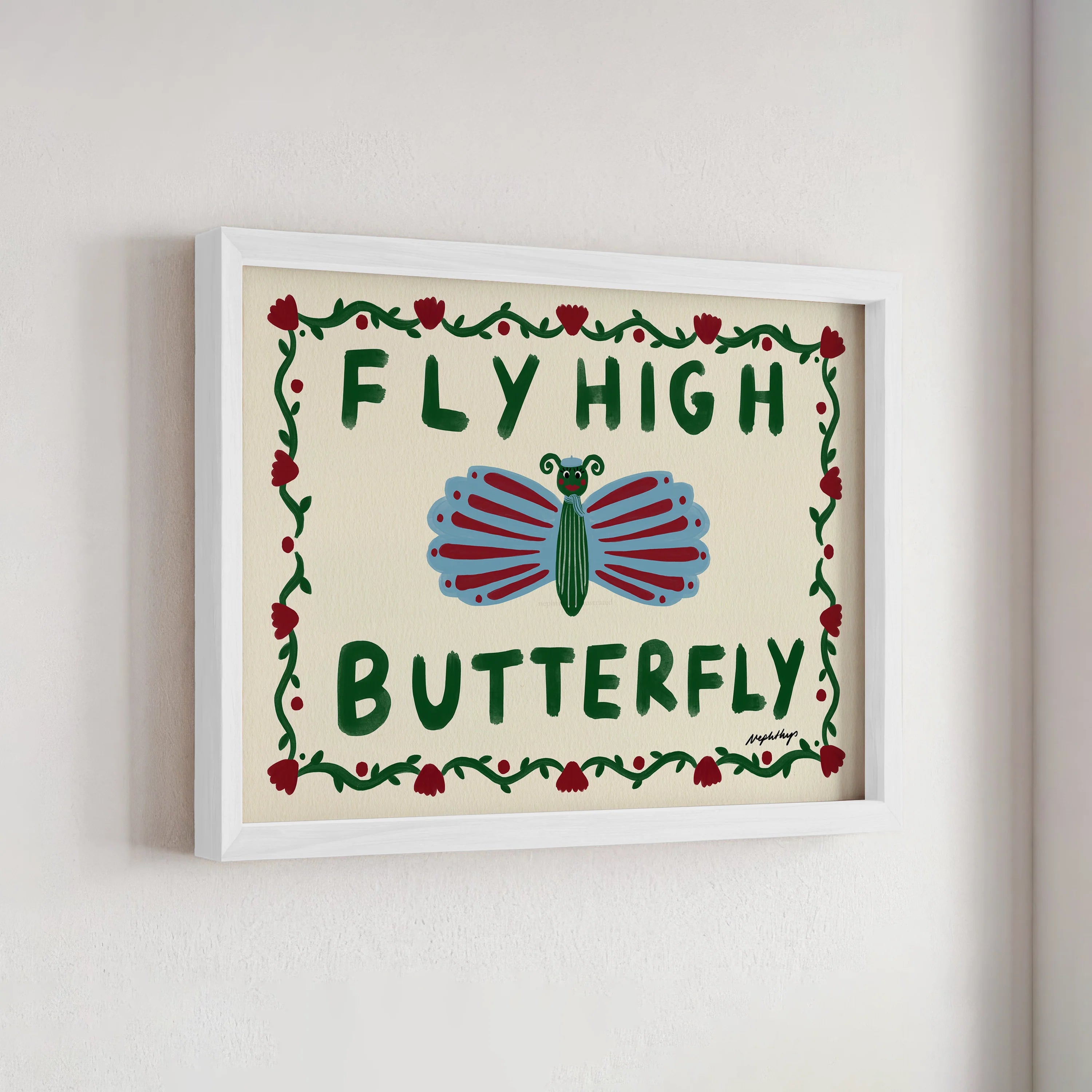 Nephthys Illustrated Poster, Fly High Butterfly - A4
