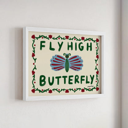 Nephthys Illustrated Poster, Fly High Butterfly - A4