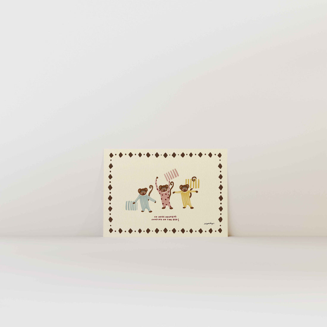 Nephthys Illustrated plakat, Monkeys on the Bed - A4