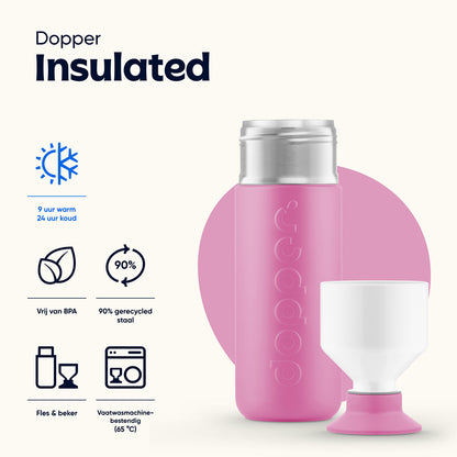 Dopper Insulated Thermos Bottle, 580 ml - Pelican Pink