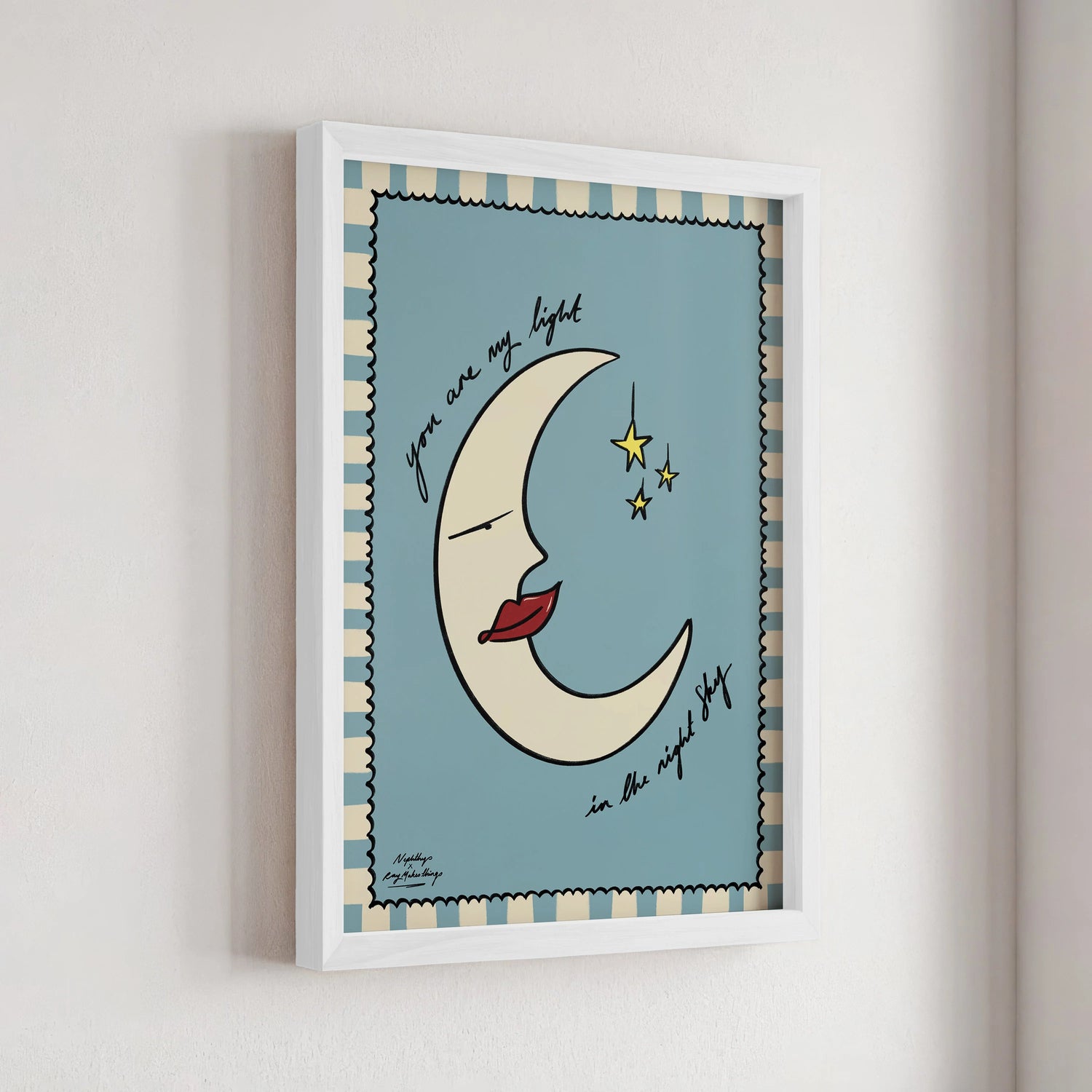 Nephthys Illustrated Poster, You Are My Light in the Night Sky - A4