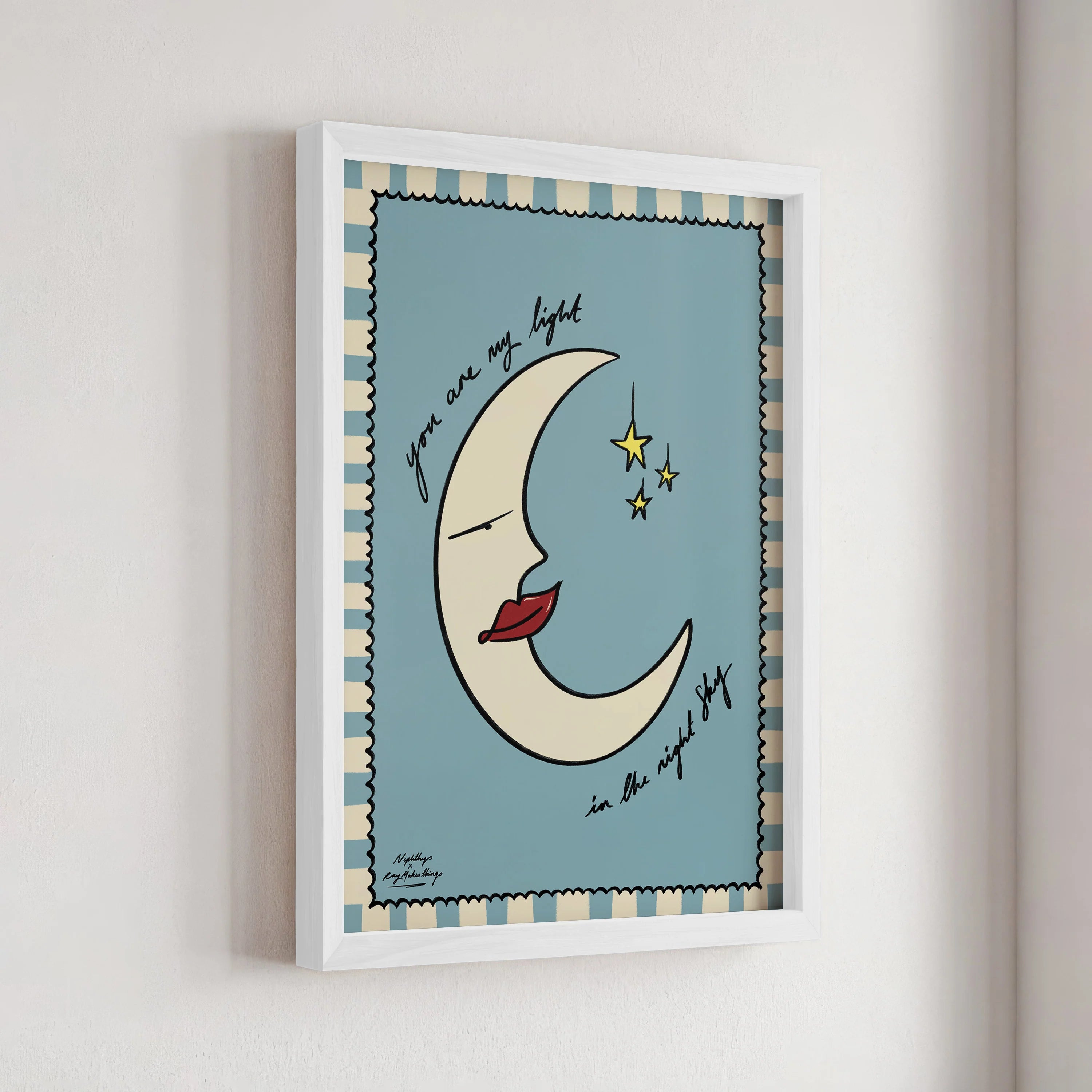 Nephthys Illustrated Poster, You Are My Light in the Night Sky - A4