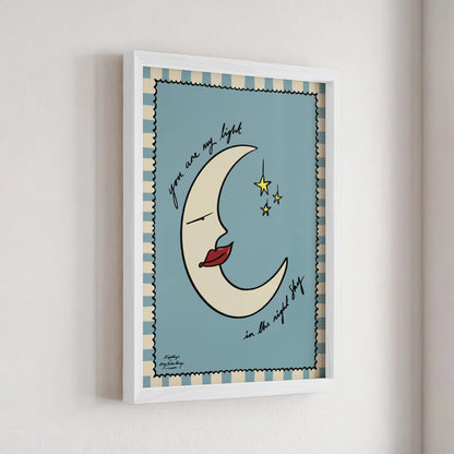 Nephthys Illustrated Poster, You Are My Light in the Night Sky - A4