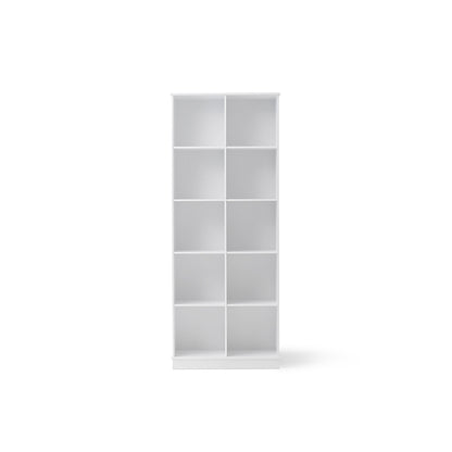 Oliver Furniture Wood Shelf, 2x5 Vertical Compartments with Plinth