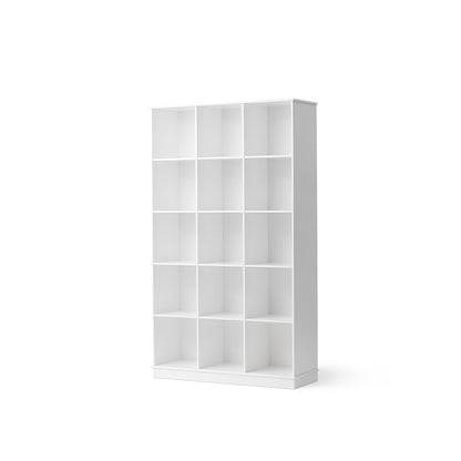 Oliver Furniture Wood Shelf, 3x5 Vertical Compartments with Plinth