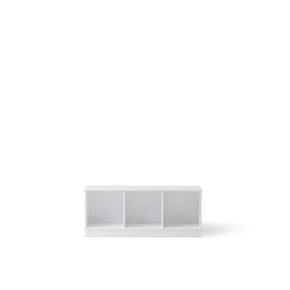 Oliver Furniture Wood shelf, 3x1 compartments – with or without horizontal plinth