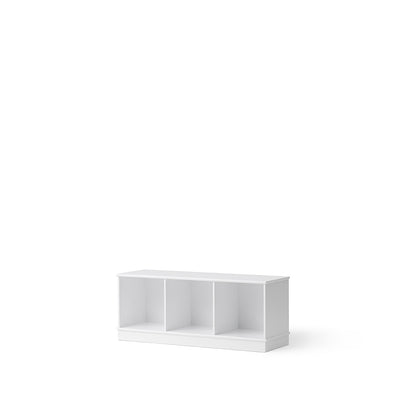 Oliver Furniture Wood shelf, 3x1 compartments – with or without horizontal plinth