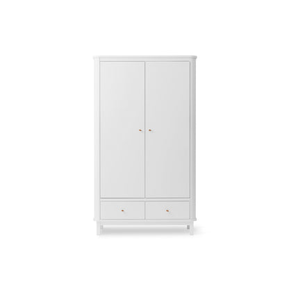 Oliver Furniture Wooden Wardrobe with 2 Doors, White - Height 204 cm