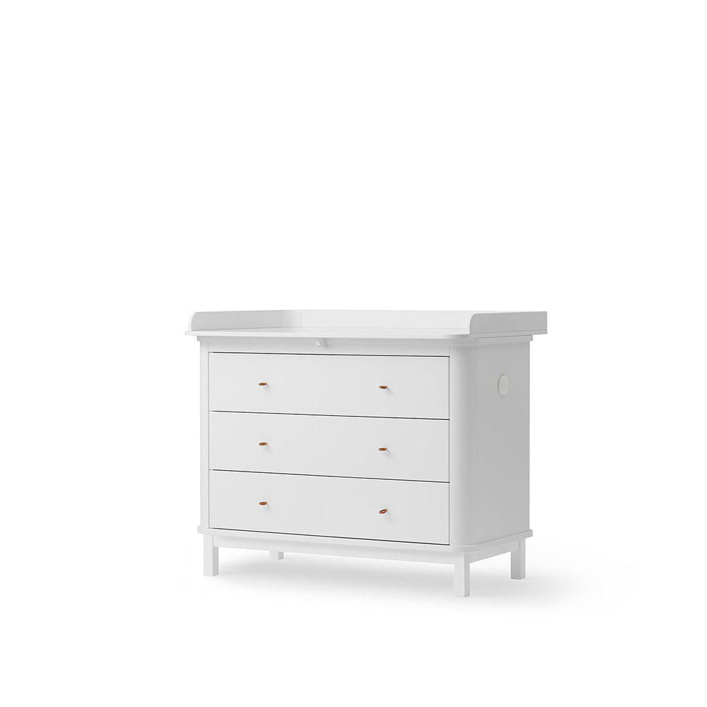 Oliver Furniture Wood Changing Dresser with 3 Drawers and Large Top - White