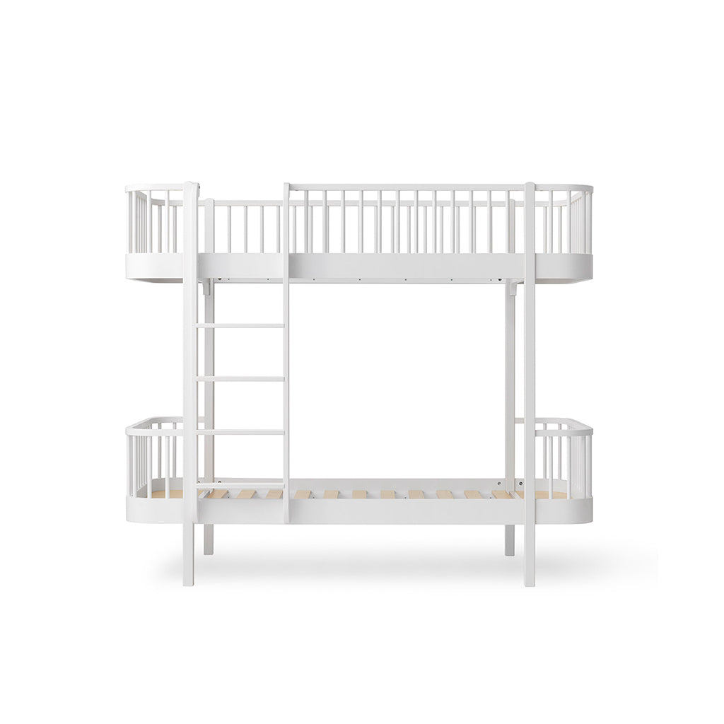 Oliver Furniture, Wood Original Bunk Bed - White with Ladder at the Front