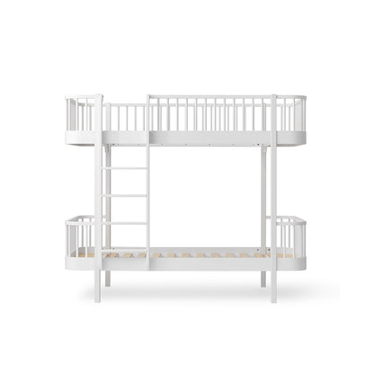Oliver Furniture, Wood Original Bunk Bed - White with Ladder at the Front