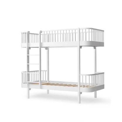 Oliver Furniture, Wood Original Bunk Bed - White with Ladder at the Front