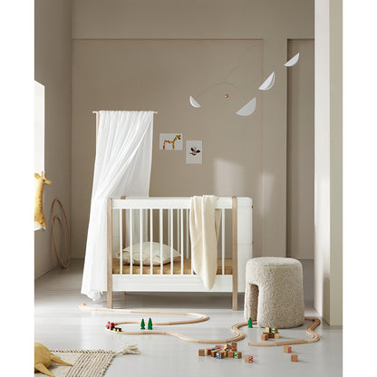 Oliver Furniture, Wood Mini+ Crib excl. Junior Kit - White/Oak
