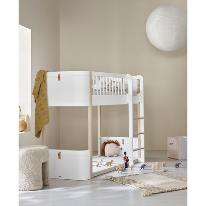 Oliver Furniture, Wood Mini+ Half-High Bed – White/Oak
