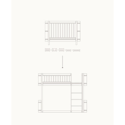 Oliver Furniture, Conversion Kit, from Wood Mini+ Crib Basic to Half-Height Bed - White