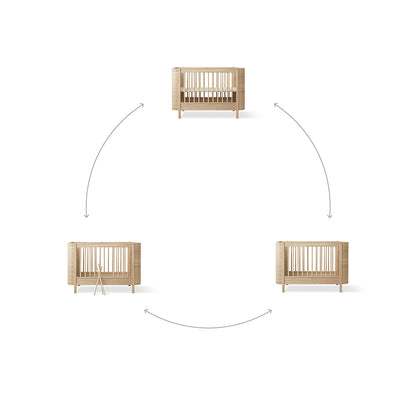 Oliver Furniture, Wood Mini+ Crib excl. Junior Kit - Oak