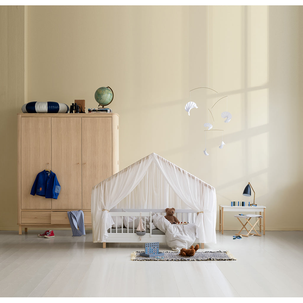 Oliver Furniture Wood Mini+ Tent for House Bed, Transparent White