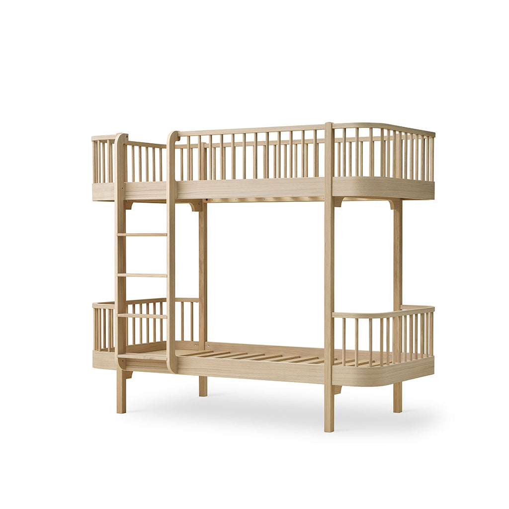 Oliver Furniture, Wood Original, Bunk Bed - Oak with Front Ladder
