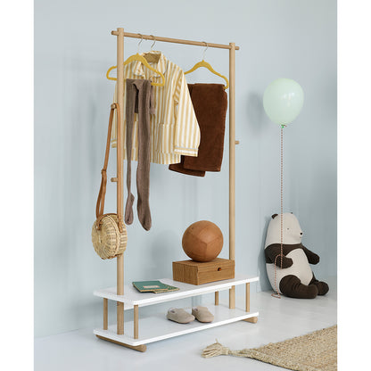Oliver Furniture, Camp Clothes Rack - White / Oak