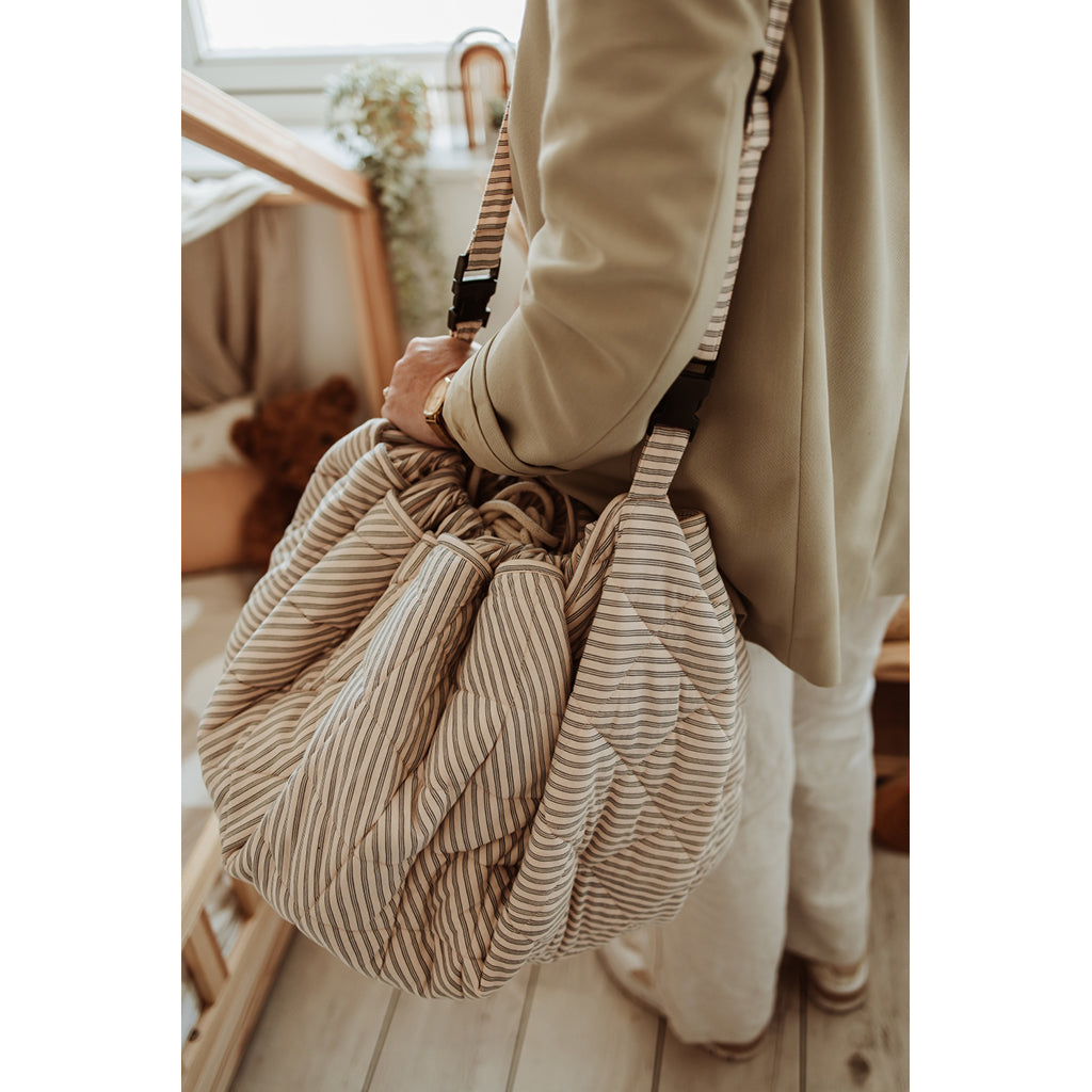 Play&amp;Go 2-in-1 Baby Blanket, Organic - Stripes Blue