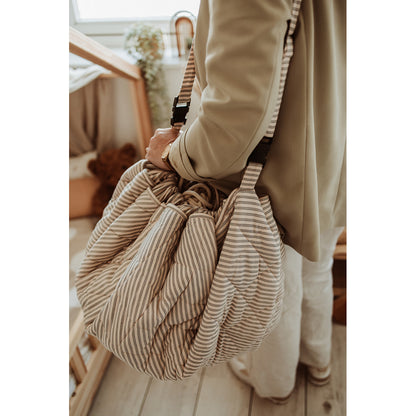 Play&amp;Go 2-in-1 Baby Blanket, Organic - Stripes Blue