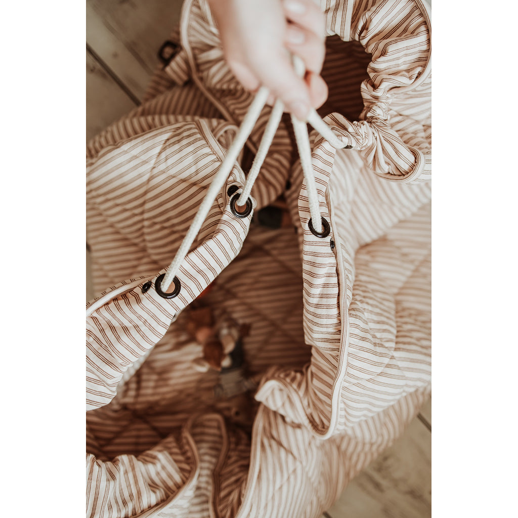 Play&amp;Go 2-in-1 Baby Blanket, Organic - Stripes Brown