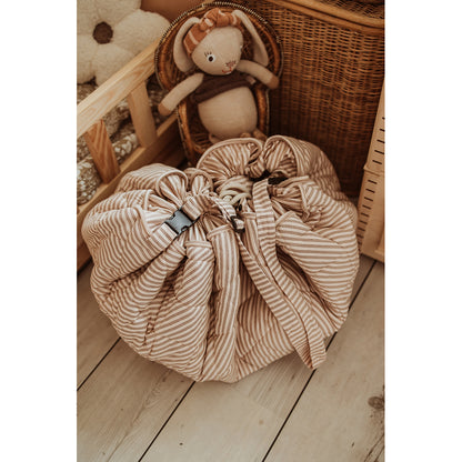 Play&amp;Go 2-in-1 Baby Blanket, Organic - Stripes Brown
