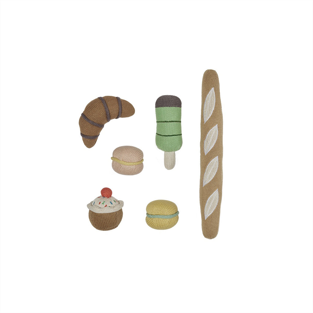 OYOY Yummy Mini Play Food, Soft - Ice Cream and Cakes